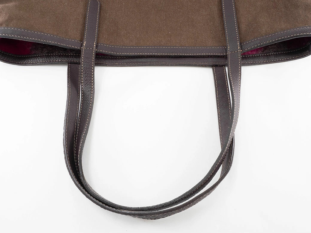 BURBERRY Reversible Tote Canvas Felt Brown Unisex Bag #URB555