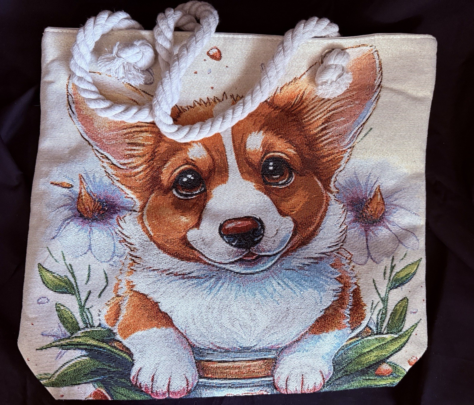 NEW Corgi Canvas Tote Bag Double Sided
