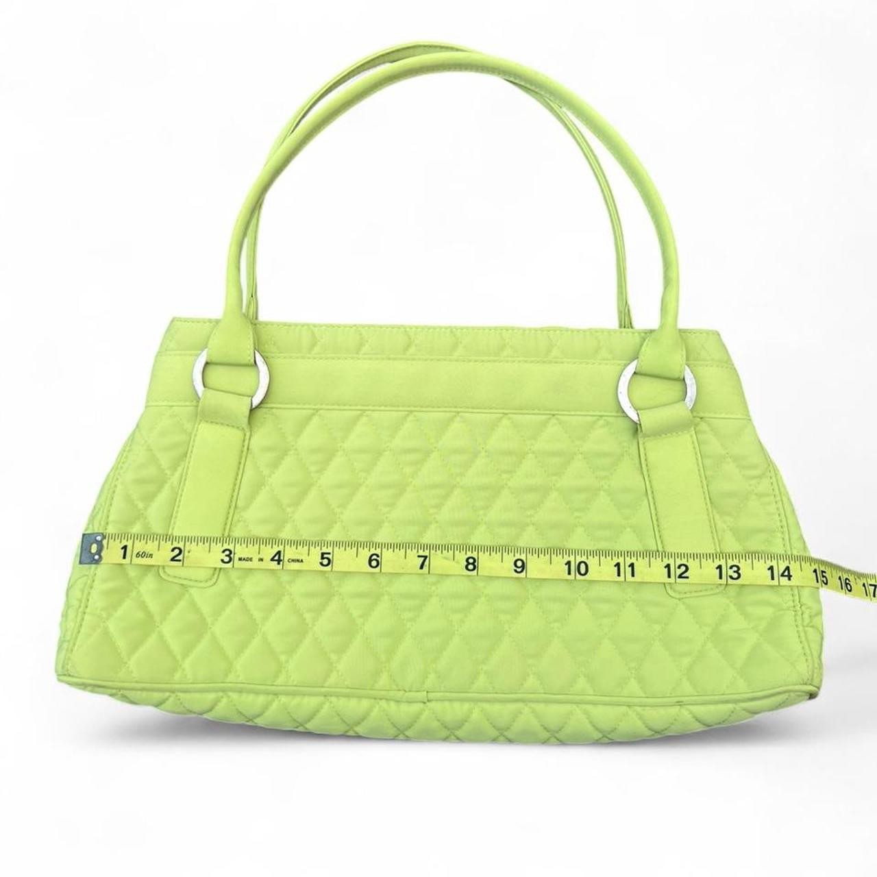 Vera Bradley TRAPEZE Key Lime Satchel Shoulder Bag Purse ExcCond