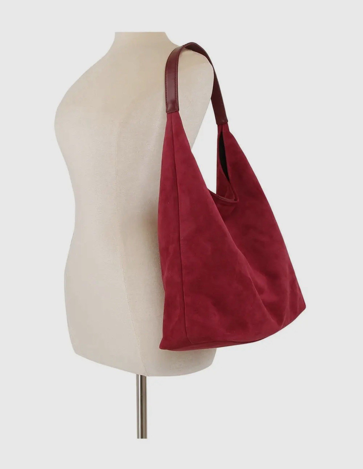 New! Faux Suede 2 In 1 Hobo Bag Vegan Chocolate / Dark Brown NWT! Fall Style $70