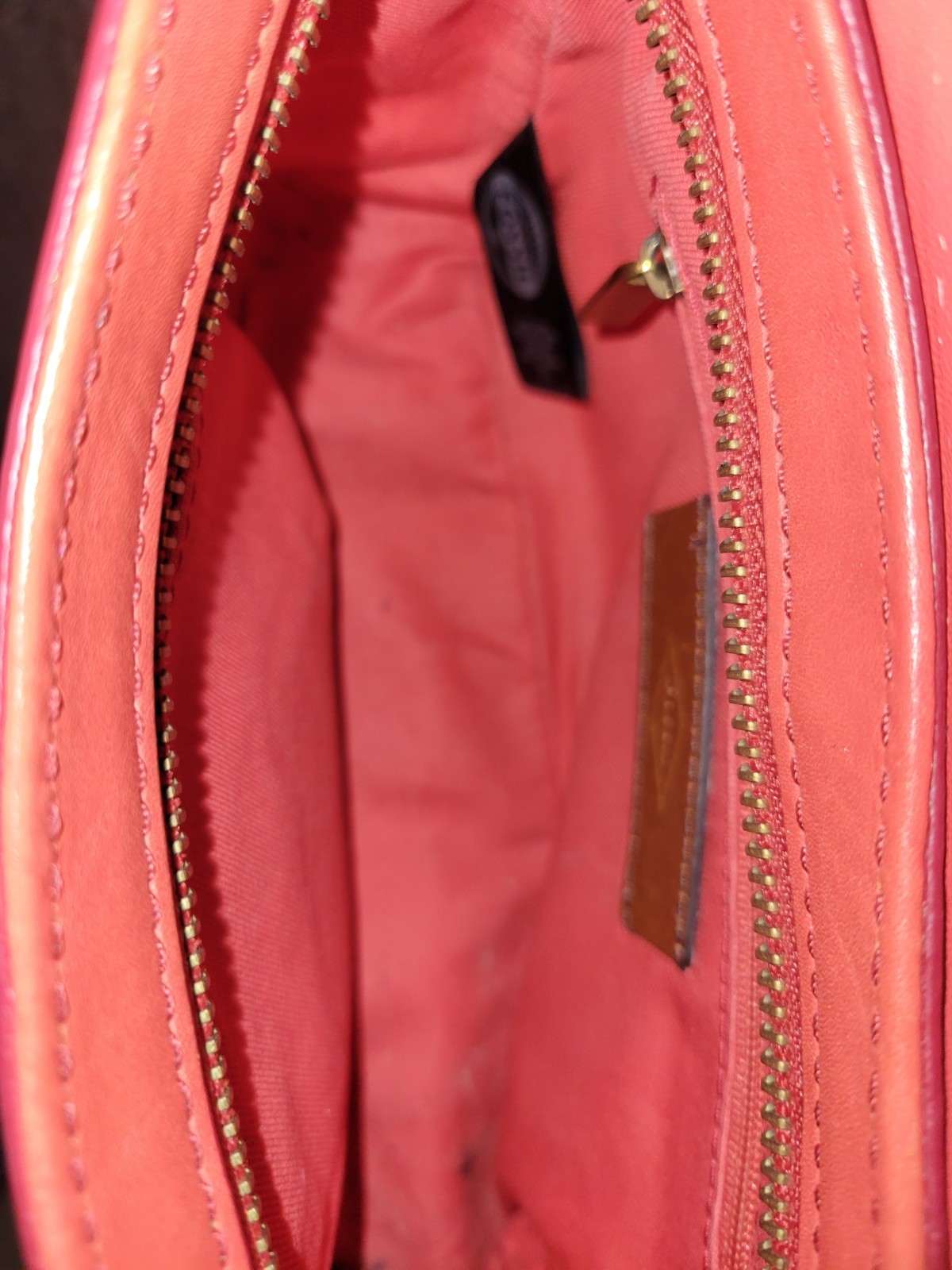 Fossil Harper Womens Cow Hide Leather Flap Cross Body Shoulder Bag Purse Red