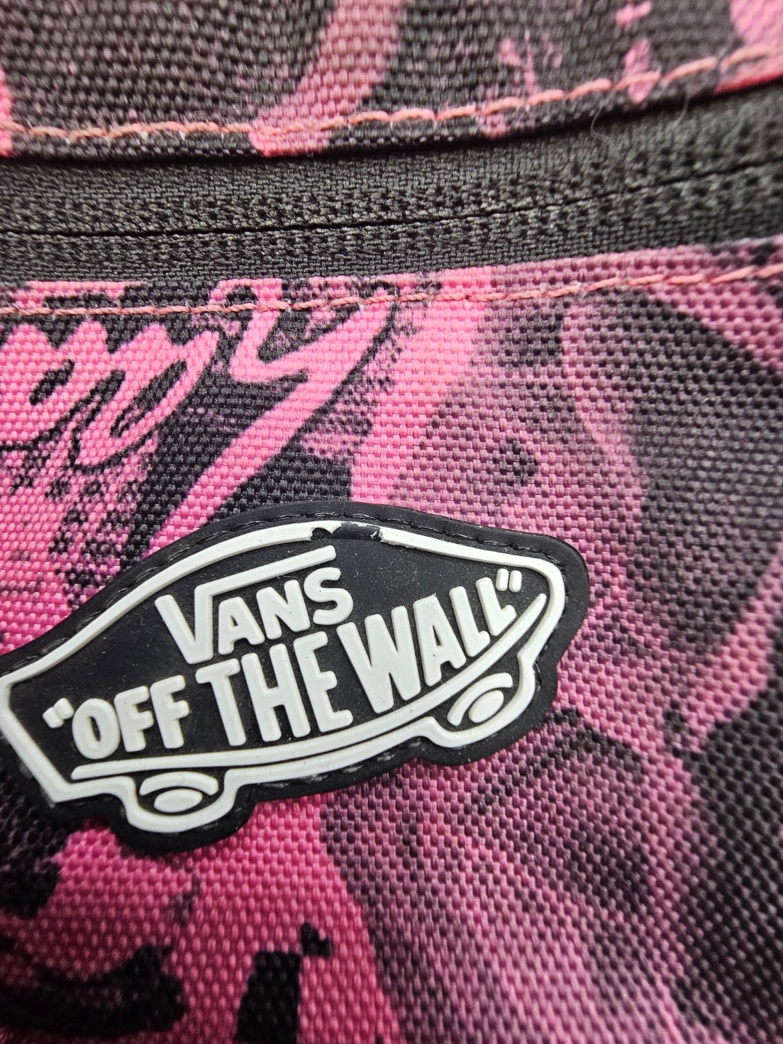 Vans Off The Wall Pink Graphic Checker Waist Pack Fanny Pack Belt Bag One Size