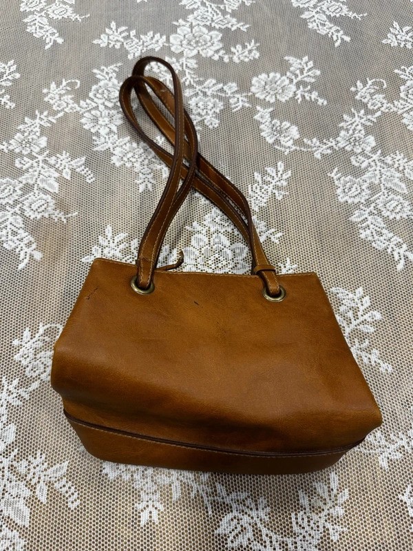 brown leather bag