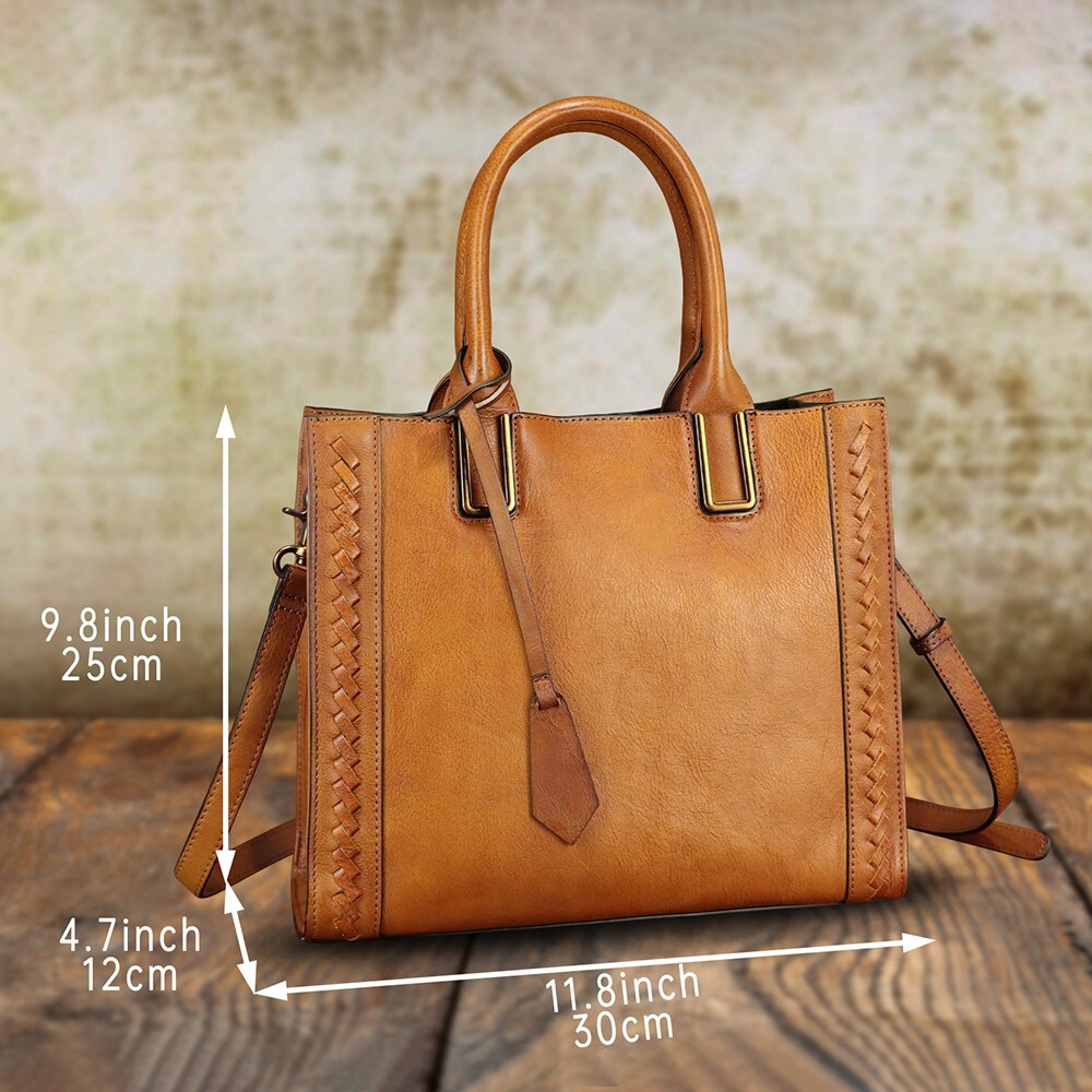 Genuine Leather Purses and Handbags Women Tote Bag Vintage Shoulder Bag Satchel