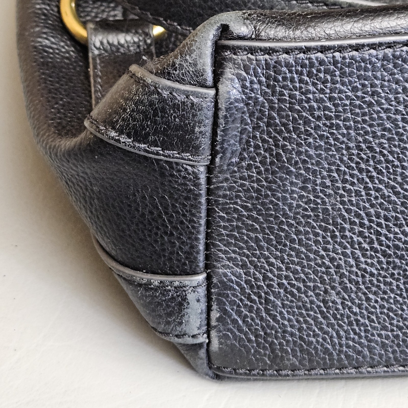 Fossil Sam Shopper Tote Black Leather Handbag Purse