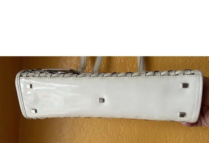 WOMEN’S IMPULSE off White LEATHER WEAVE WITH CALF HAIR BAG