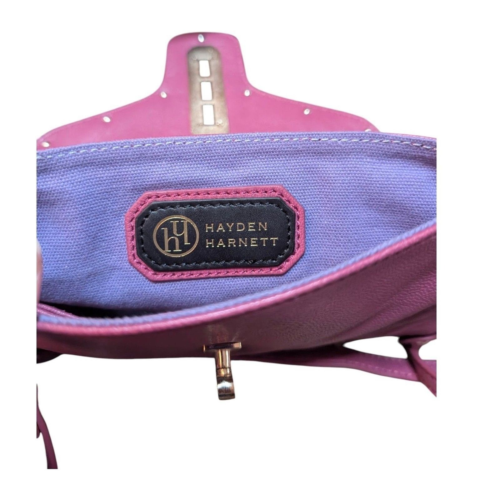 Hayden Harnett Leather Flap Fuchsia Small Shoulder Bag Crossbody Purse