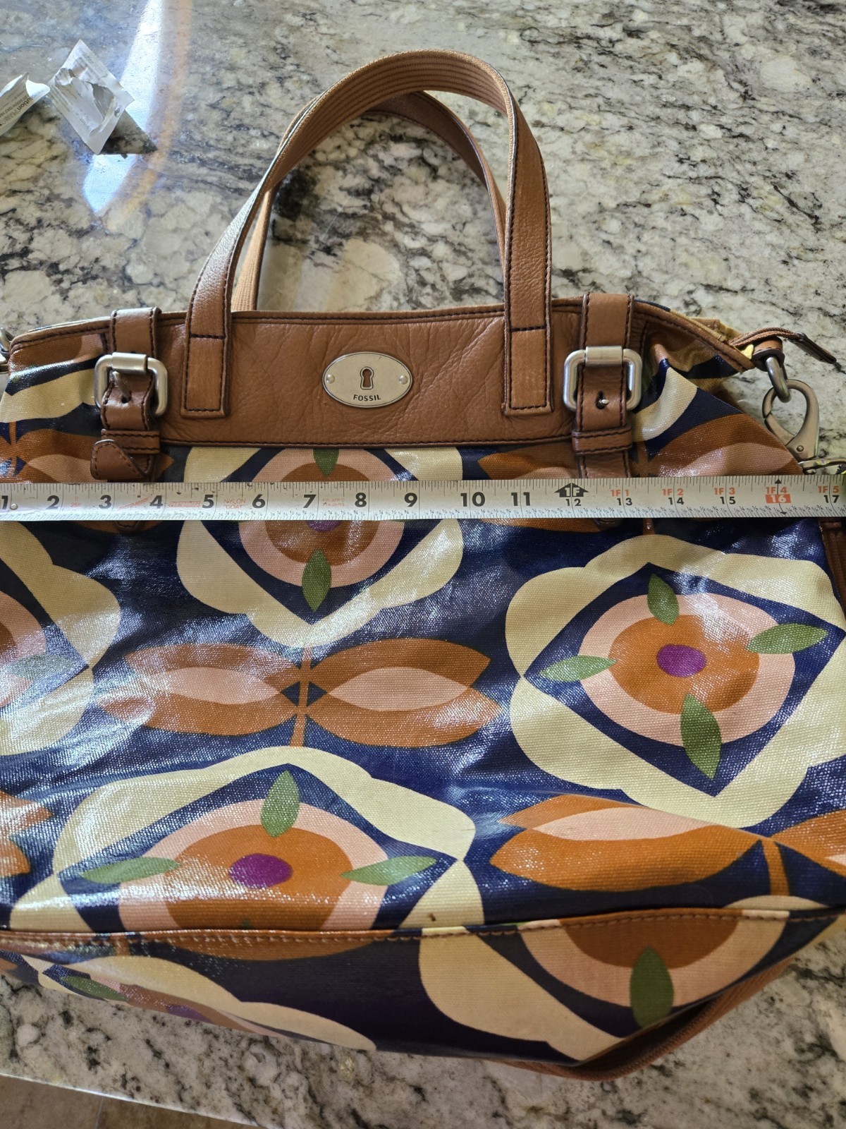 Fossil Key-Per Multicolor Floral Satchel, Crossbody, Wallet And Wristlet Set