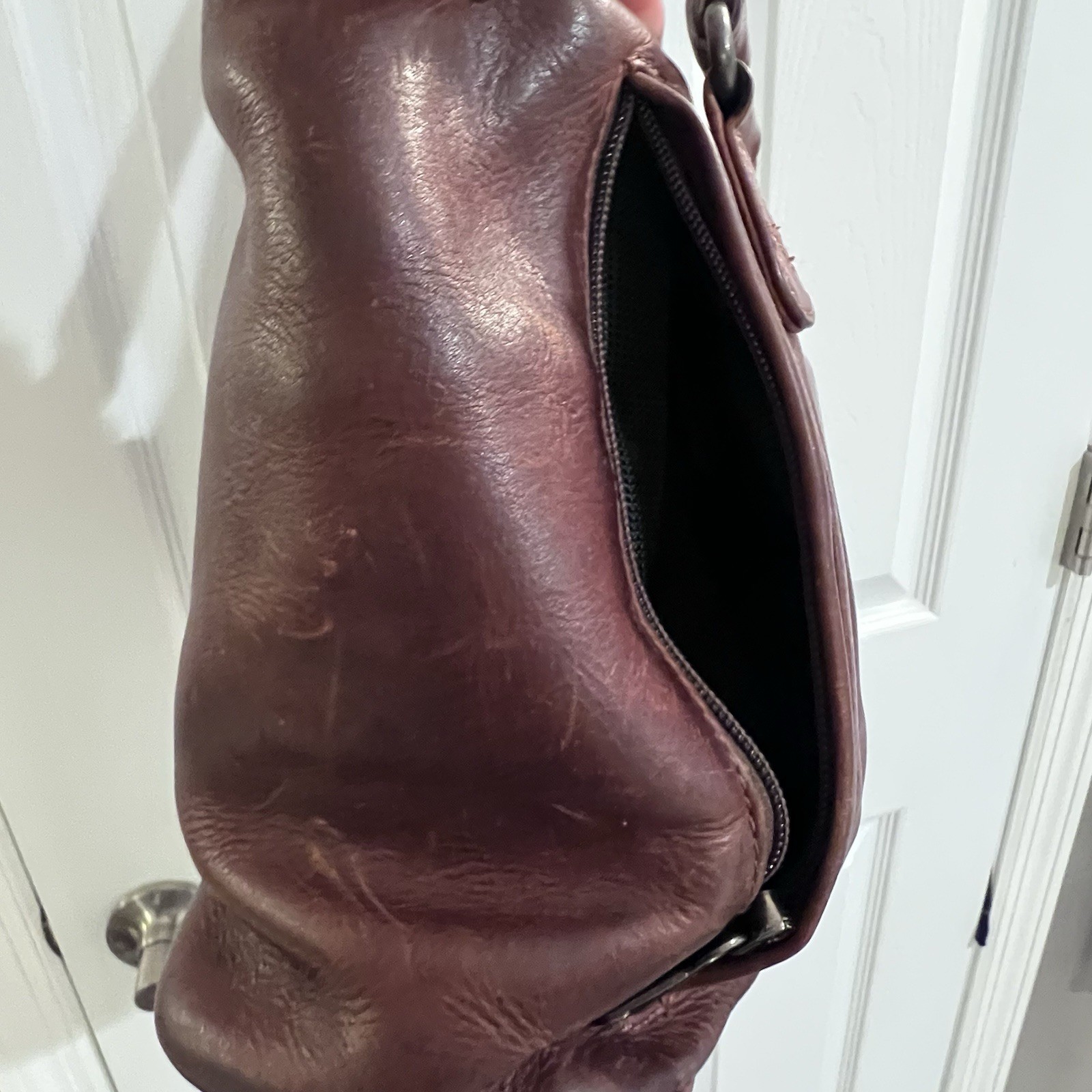 Lady Conceal Peyton Leather Conceal Carry Brown Leather Purse Right Or Left Hand