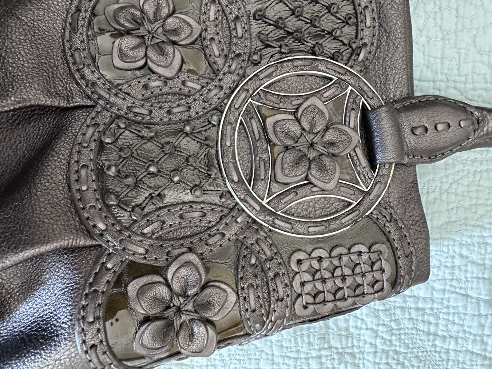 Brighton Nala Pewter Leather Handbag Masterpiece Collection