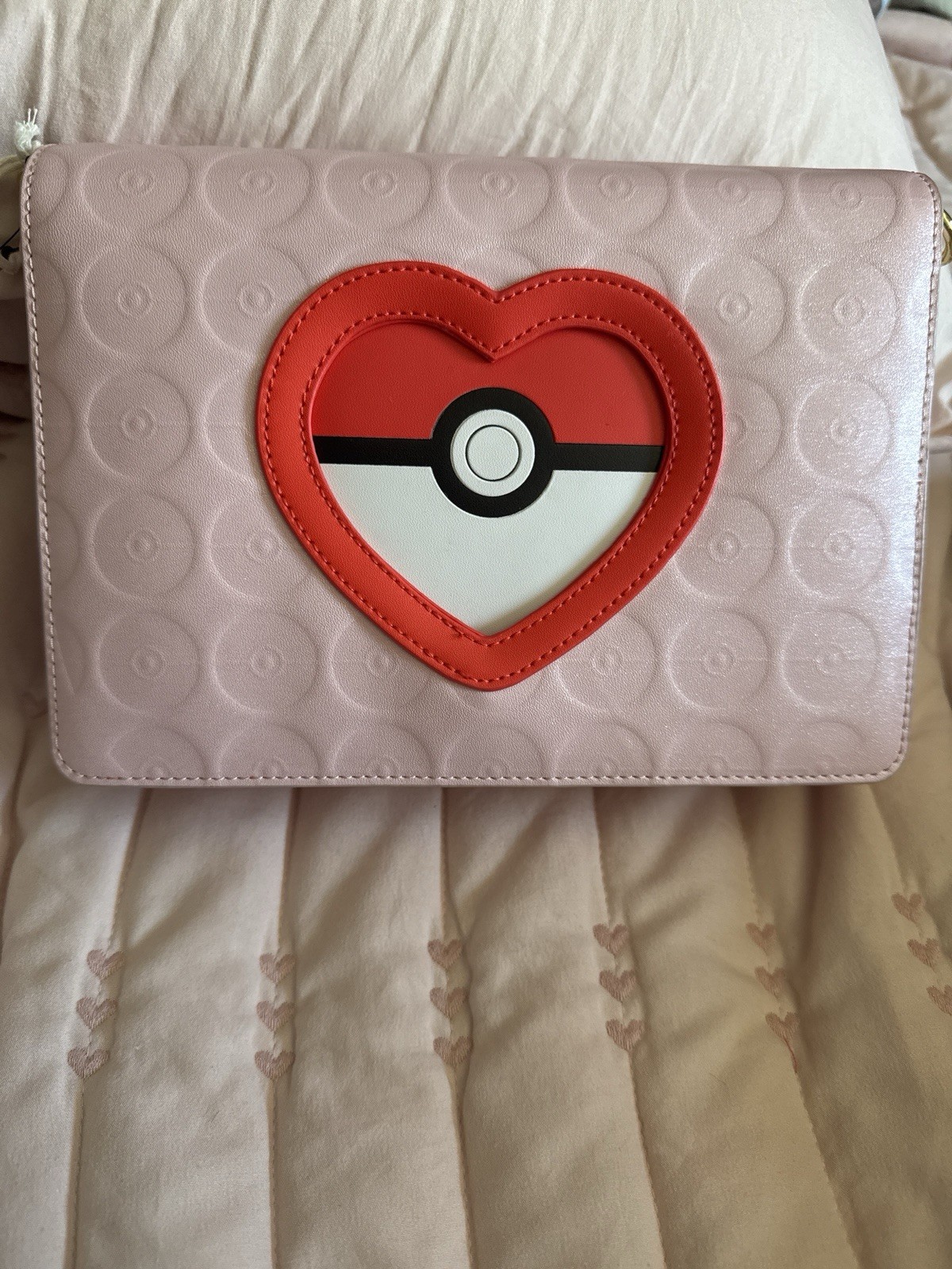 Pokémon Heart Poké Ball Shoulder Bag Pink Women’s Anime Cartoon
