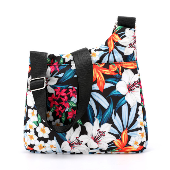 Women Shoulder Messenger Multiple Pockets Nylon Fashion bag Casual Print Handbag