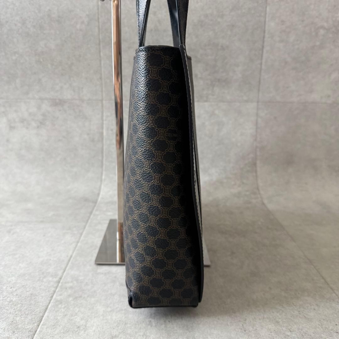 CELINE Pre-Owned Black Macadam Handbag Dark Brown All Over Pattern Pvc