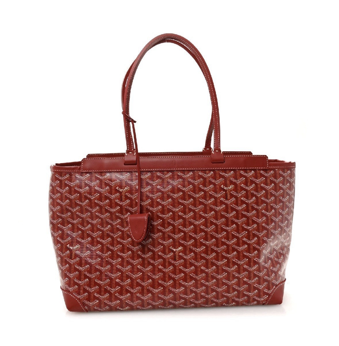 Goyard Saint Louis Large Red Goyardine Tote Bag Double Handles Clochette
