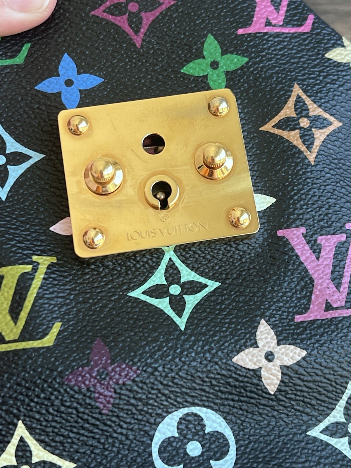 Authentic Louis Vuitton Takashi Murakami Black Multicolor Speedy 30 Handbag Bag