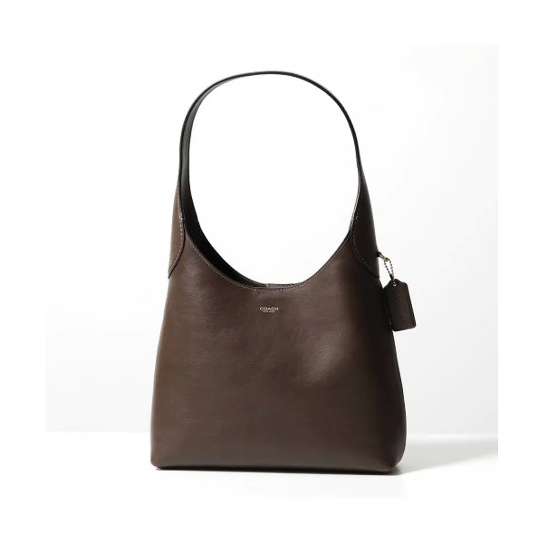 COACH CU068 Brooklyn Shoulder Bag 28 Grain Leather Dark Brown outlet New F/S