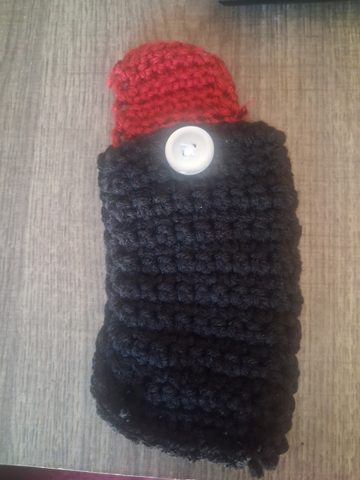 Red And Black Money Wallet Purse 3×4 Handmade Crochet Item