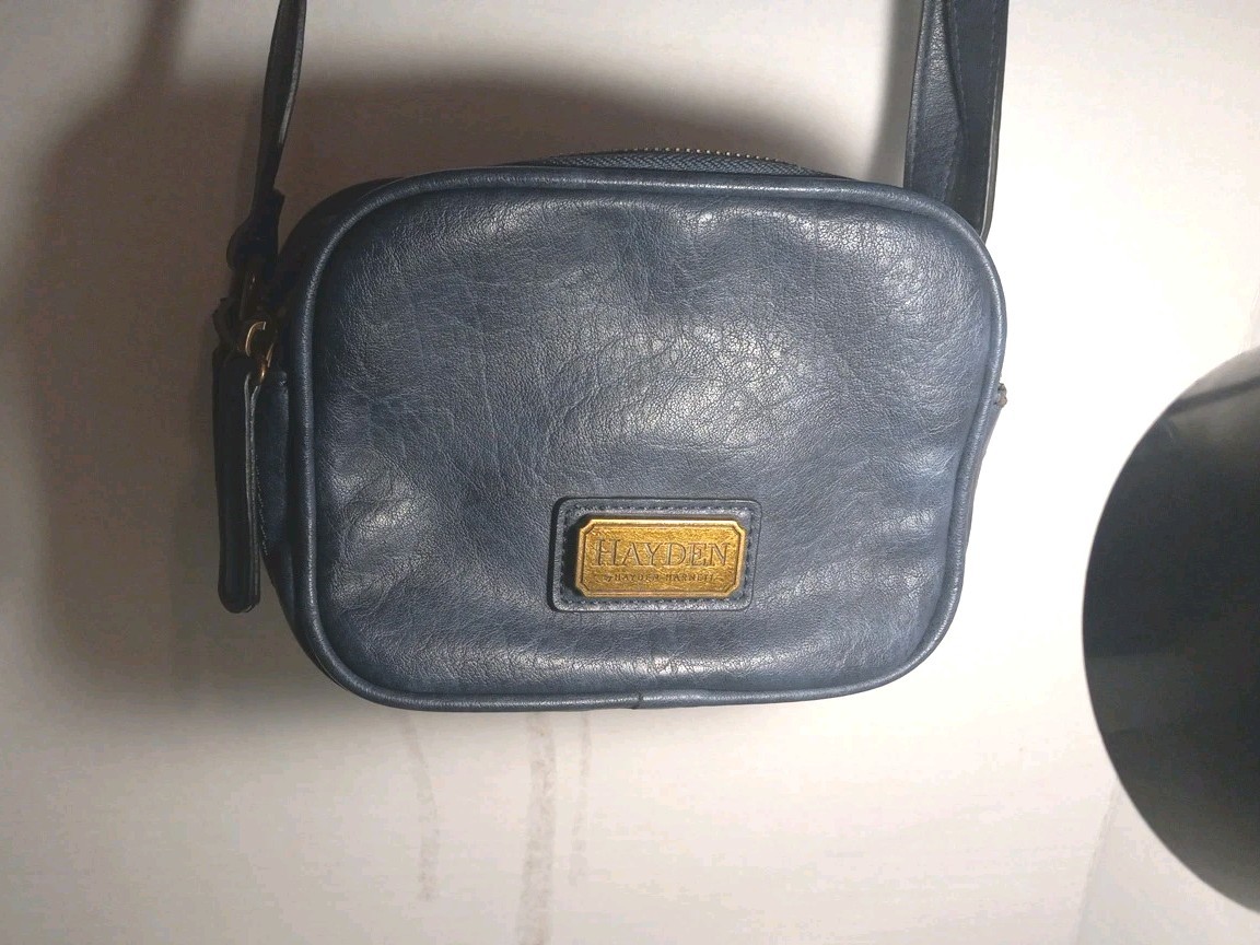 Hayden Harnett Blue Slate Compact Camera Style Crossbody Bag.
