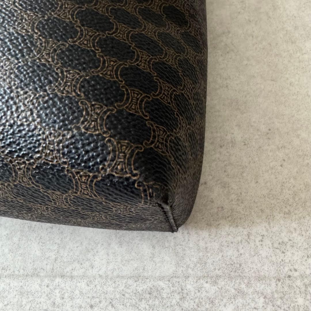 CELINE Pre-Owned Black Macadam Handbag Dark Brown All Over Pattern Pvc