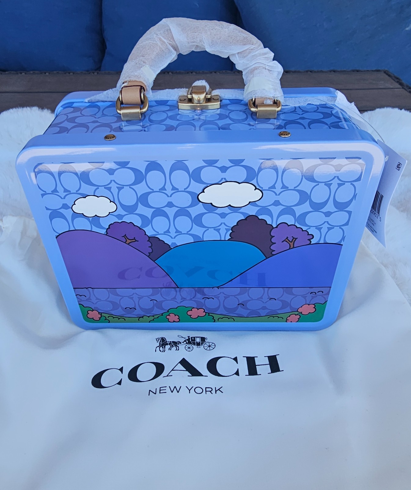 Coach Brain Dead Souvenir Box Crossbody Brass/Purple Multi CES92 NWT