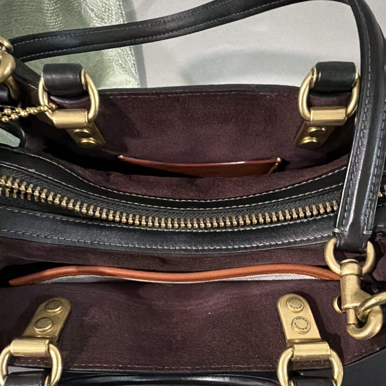 Coach Rogue 25 Women’s Black Pebbled Satchel NO crossbody strap
