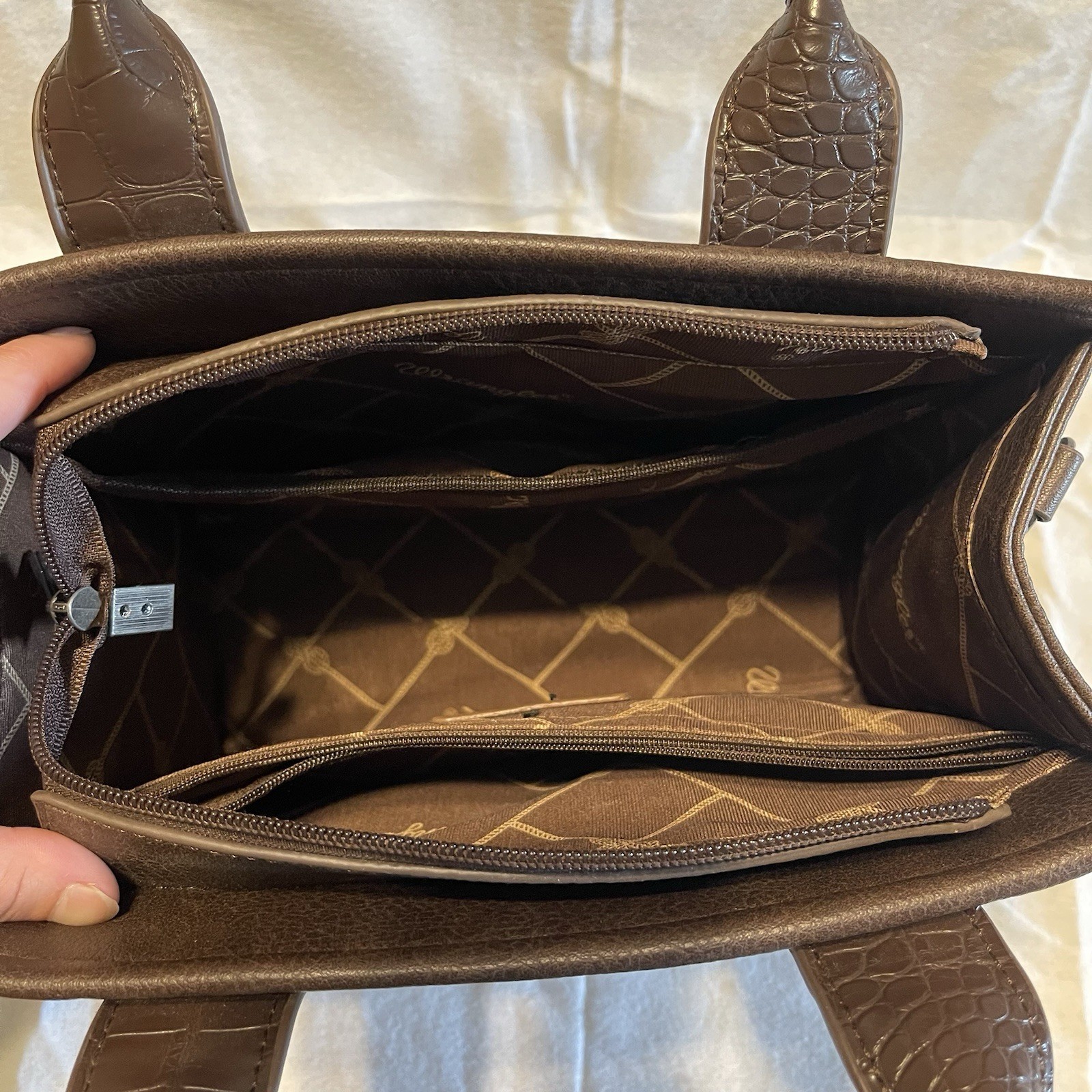 Wrangler Brown Western Satchel Top Handle Zip Bag w/ Detachable Strap Dust Bag