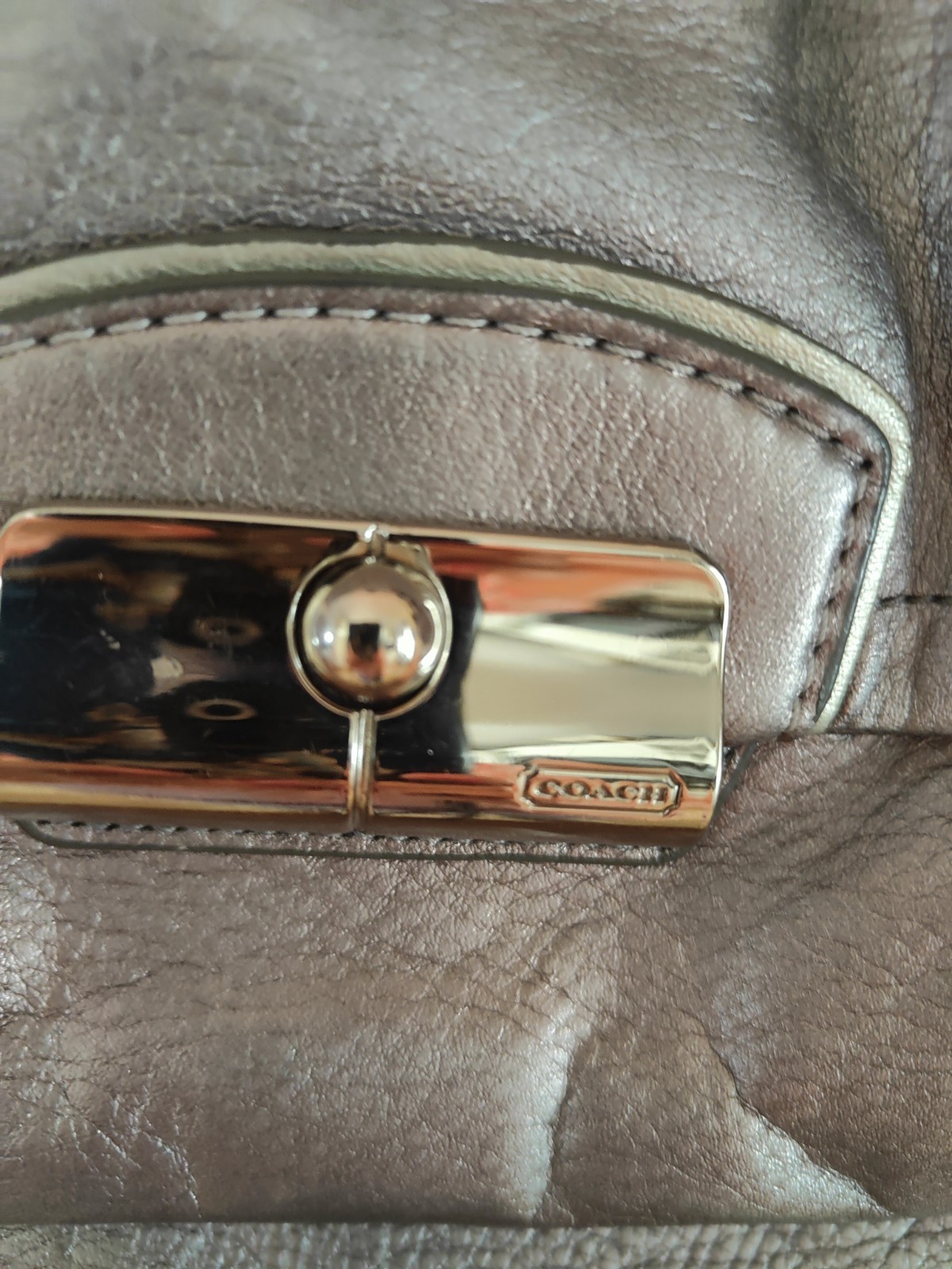 Coach Kristin Pewter Leather Satchel