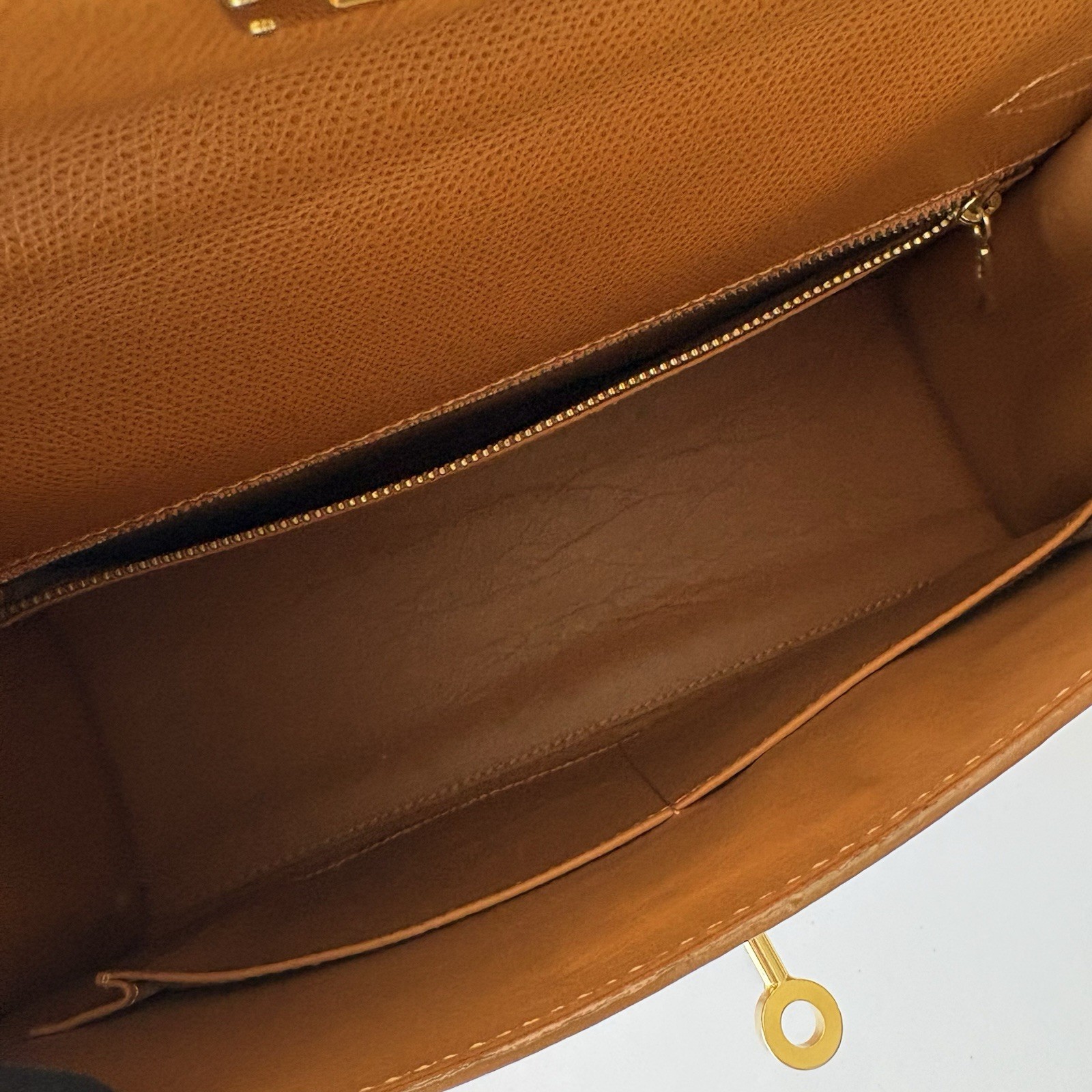 Authentic High Class Hand bag Camel Brown Leather From Japan 01210
