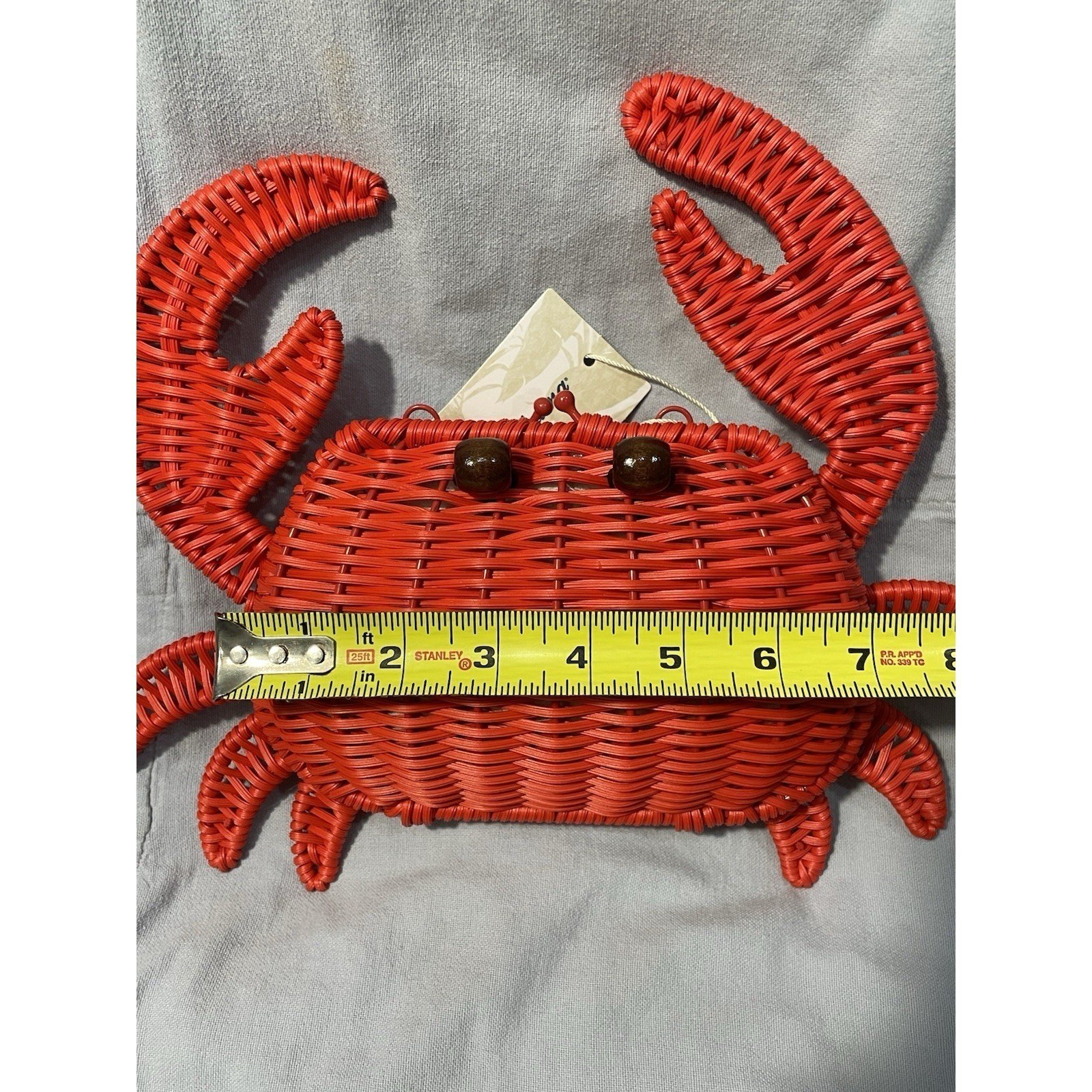 NEW Red Crab Set – Tommy Bahama Wicker Purse – Betsey Earrings – Hair Clip