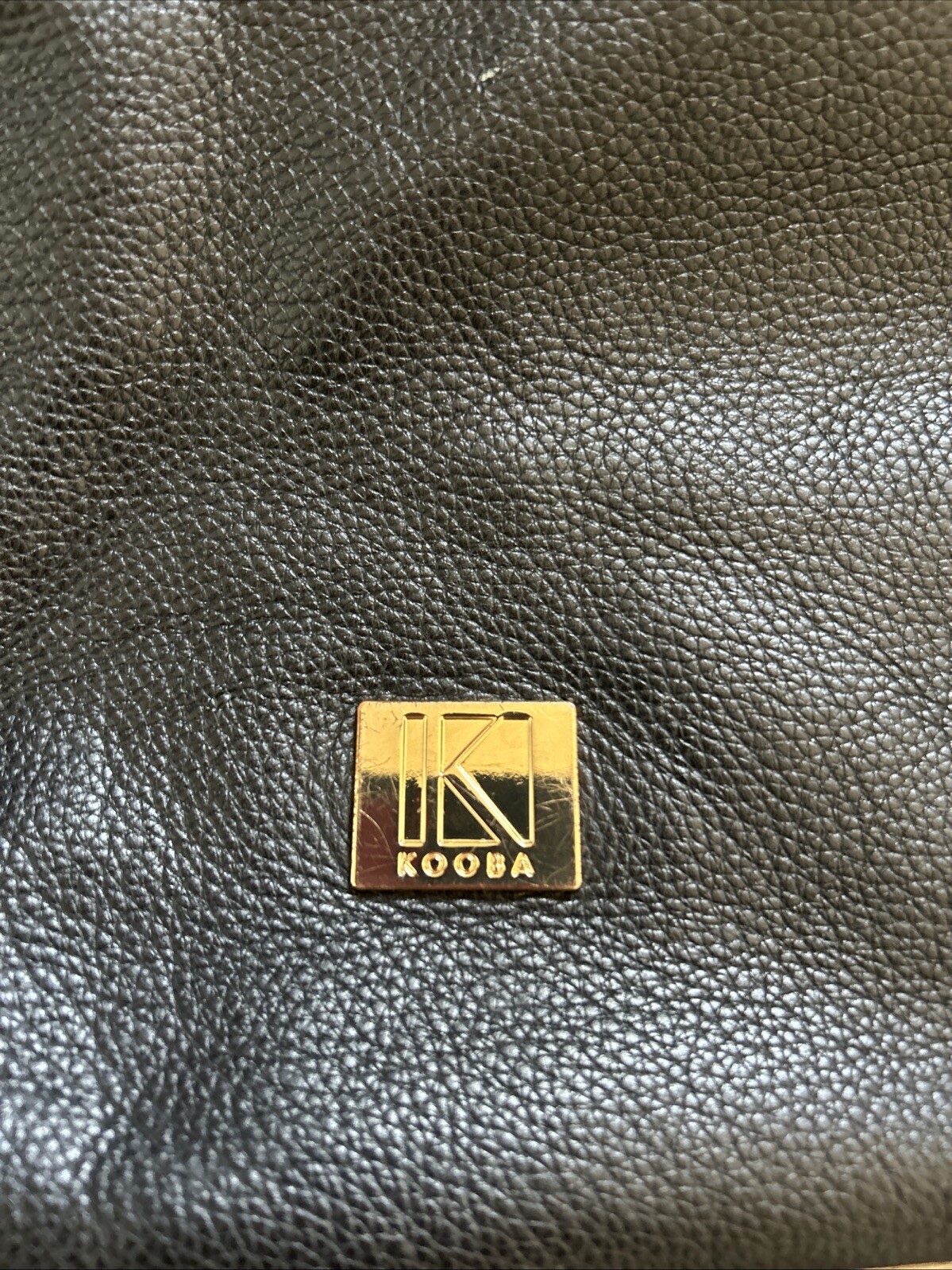 Kooba Soft Black Pebbled Leather “Everette” Shoulder Bag Tote Expansion Zippers