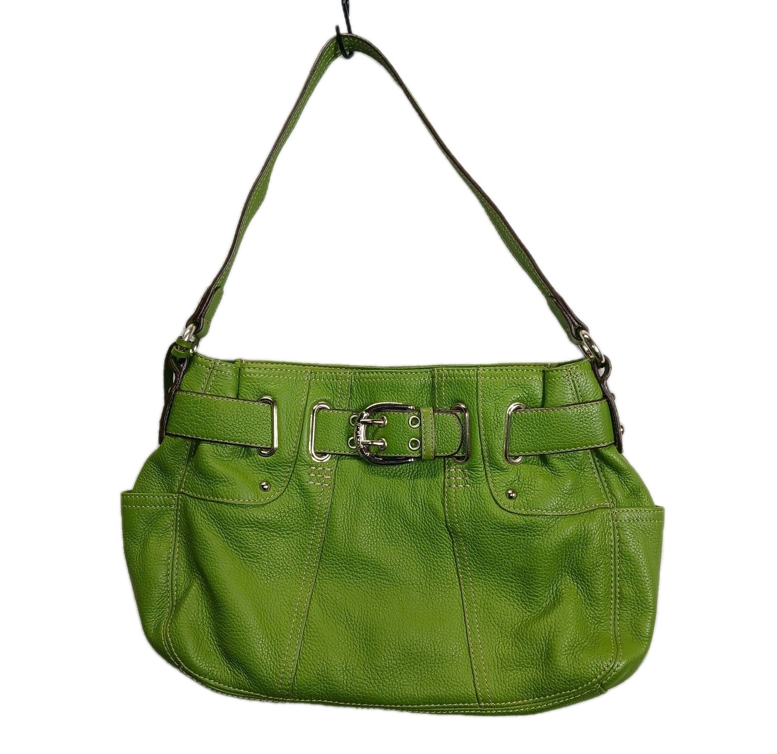 TIGNANELLO Green Pebble Leather 3-Compartment Hobo Shoulder Bag