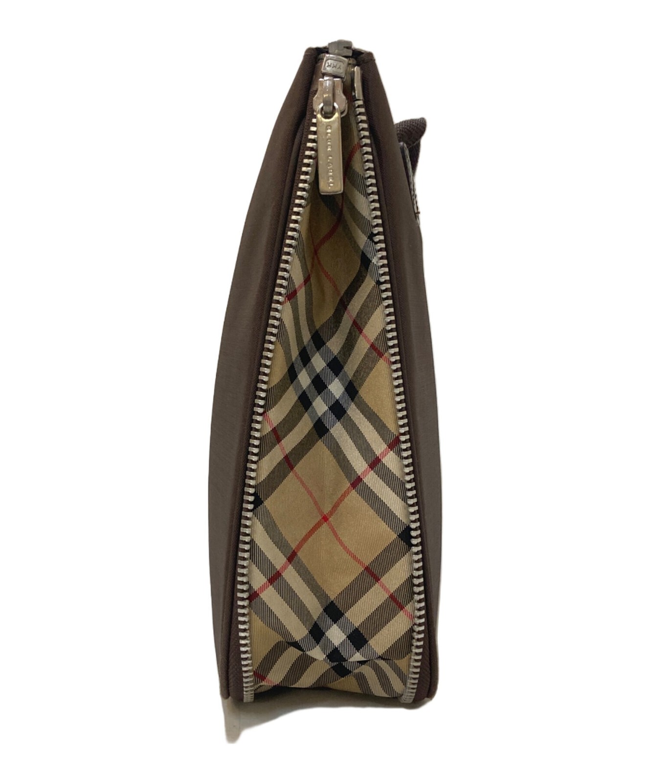 BURBERRY BLUE LABEL Nova Check Panel Shoulder Bag Brown From Japan