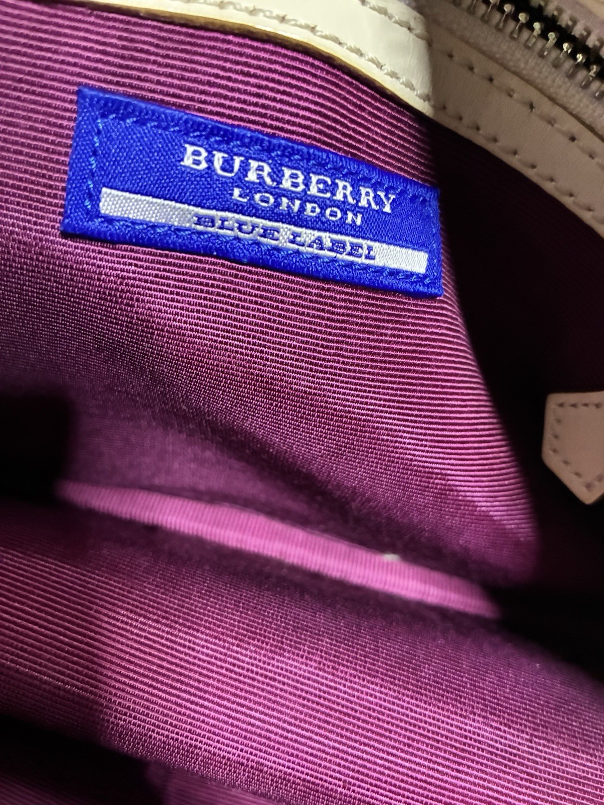 Burberry Blue Label Tote Bag Canvas Pink Nova Check From Japan Boston W COA