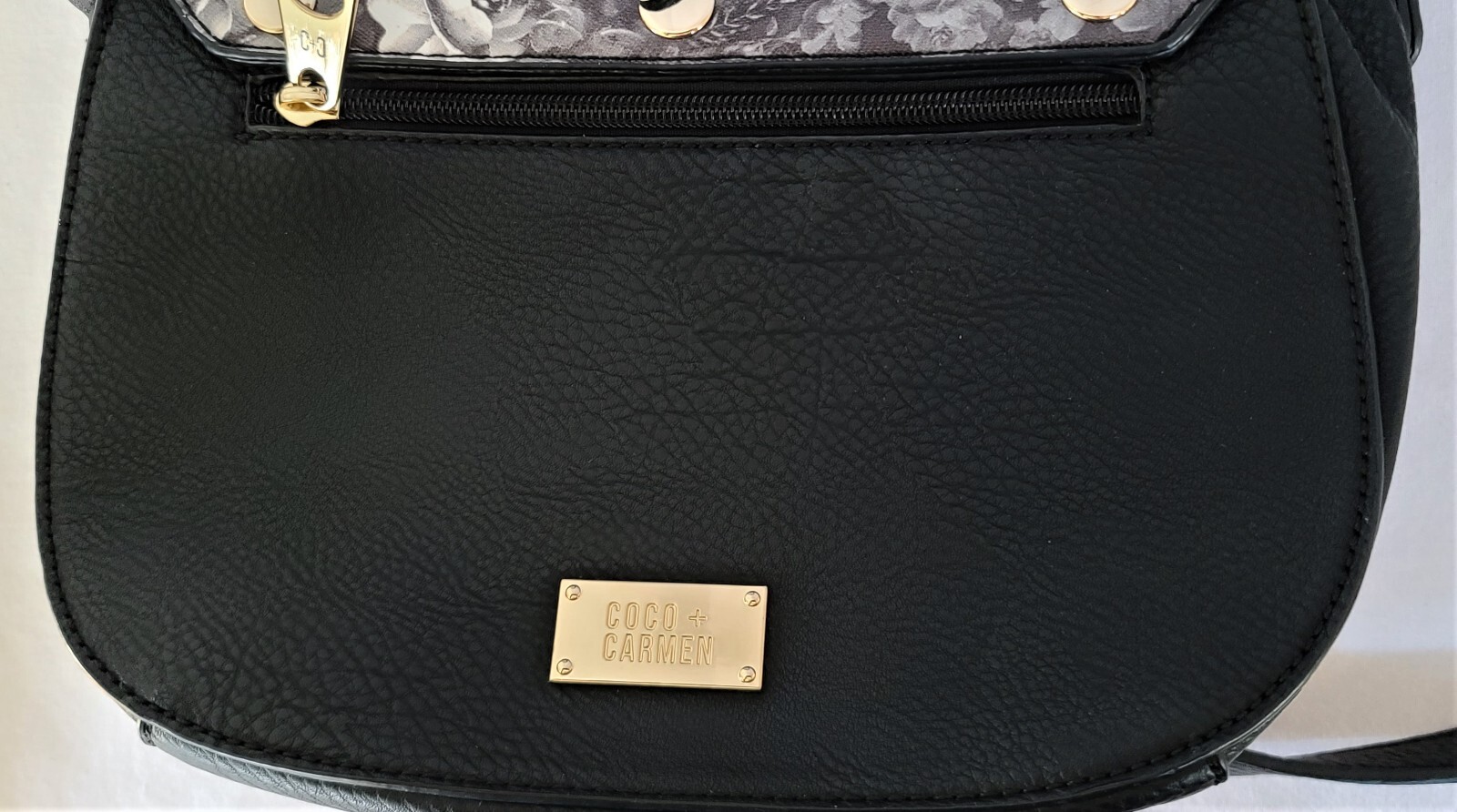 COCO CARMEN Purse Girlfriend Switchable Flap Crossbody Faux Leather Black Bag