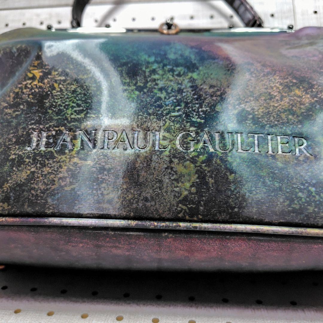 Jean Paul Gaultier Iridescent V-Cyber Kiss Lock Handbag Designer Authentic