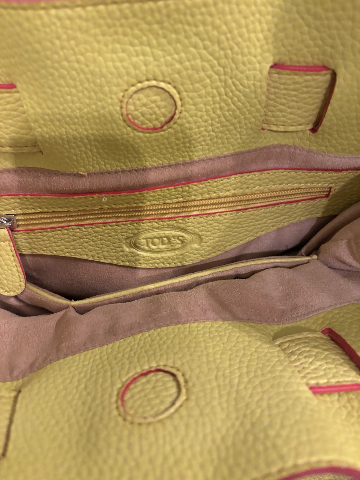 TODS Women’s Leather Bag Color Bright Green Pink