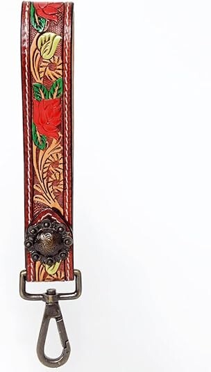American Darling Tooled Leather Wristlet Handle Strap – ADWSF117