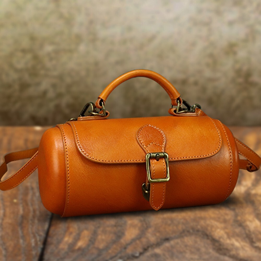 Genuine Leather Small Bag for Women Vintage Satchel Shoulder Crossbody Bag