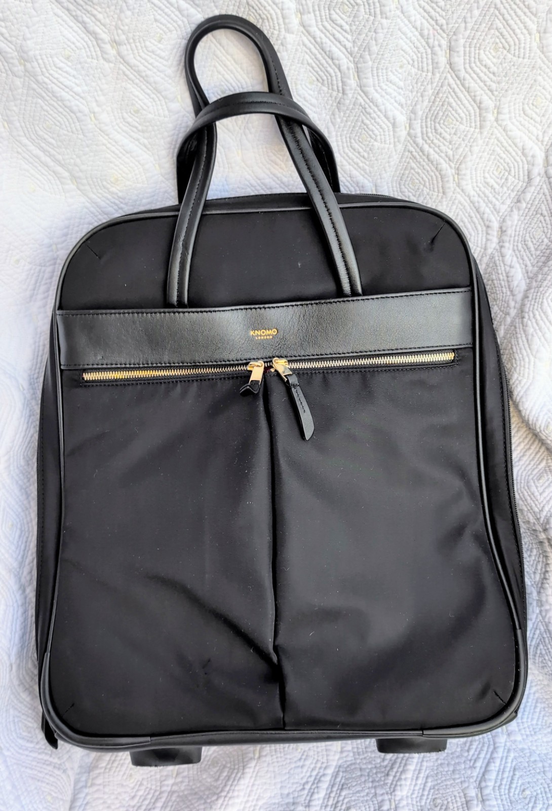 KNOMO LONDON MAYFAIR BURLINGTON 15″ Laptop NORTH SOUTH TROLLEY BLACK CARRY ON