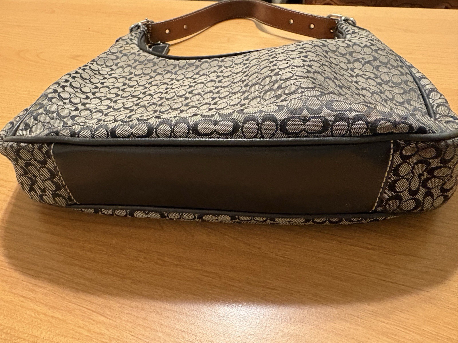 Vtg COACH Purse Black Mini Signature Soho Hobo 6351 Shoulder Bag Jacquard Y2K