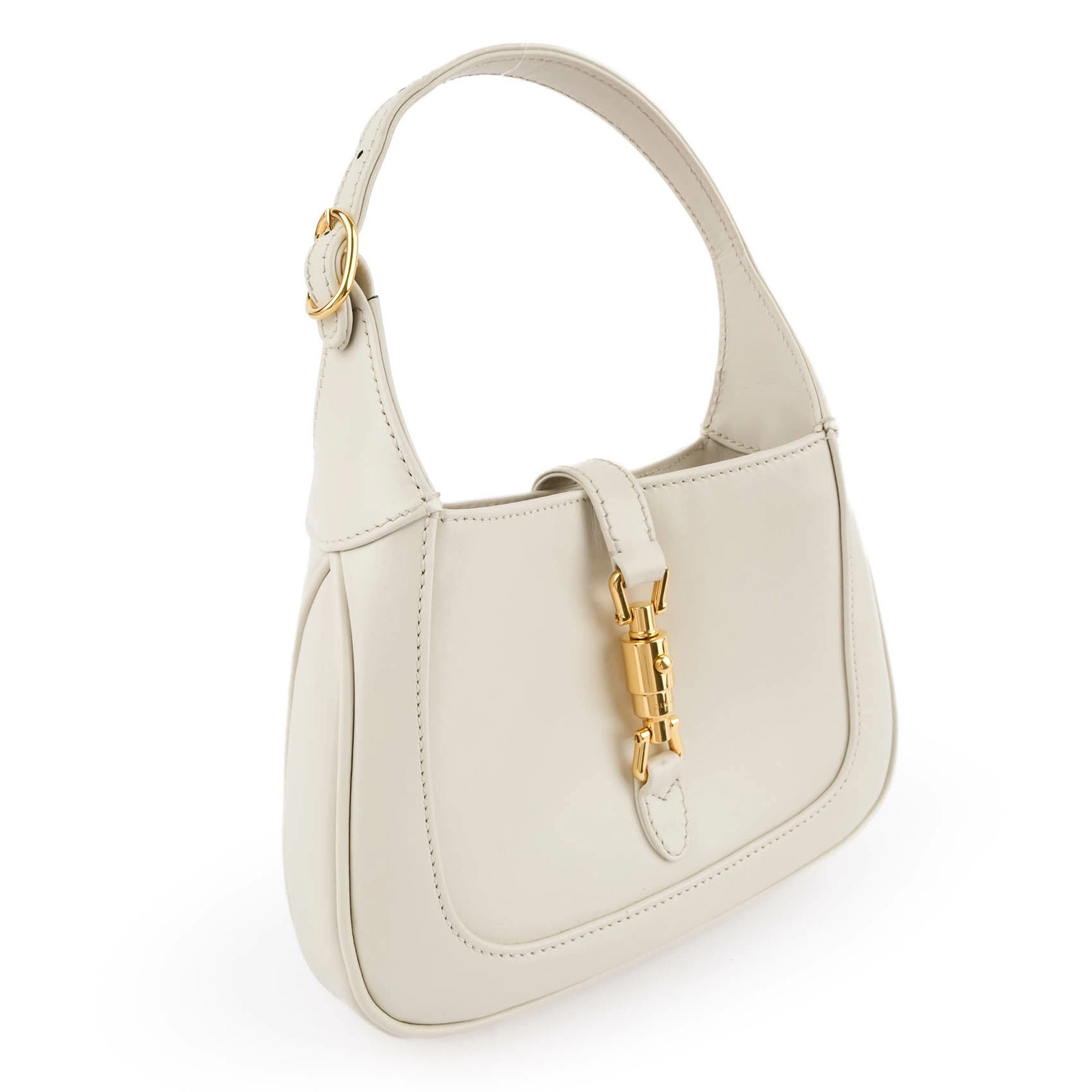 Gucci Jackie 1961 Small Leather Shoulder Bag White 27.5cm Used