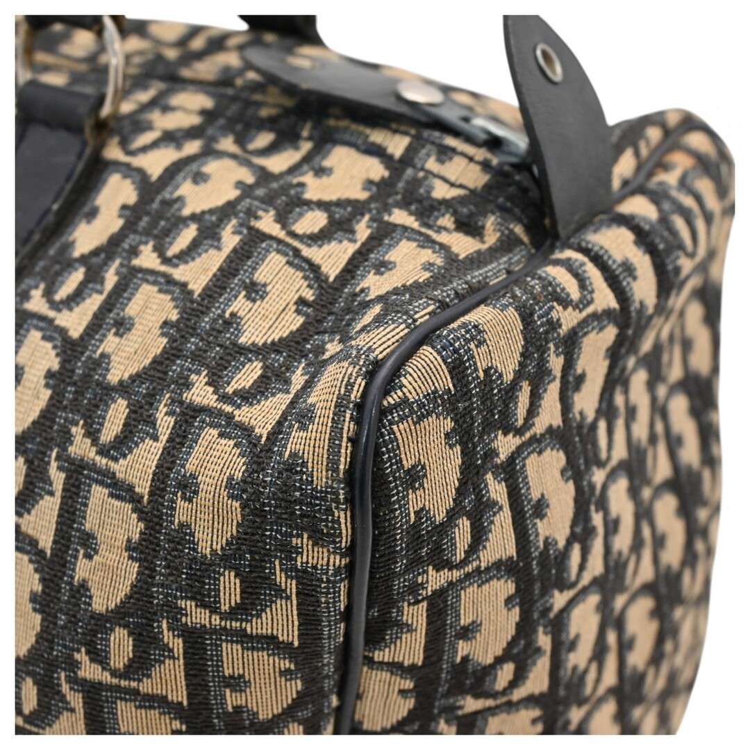 Used Dior trotter mini Boston bag handbag all over pattern beige navy
