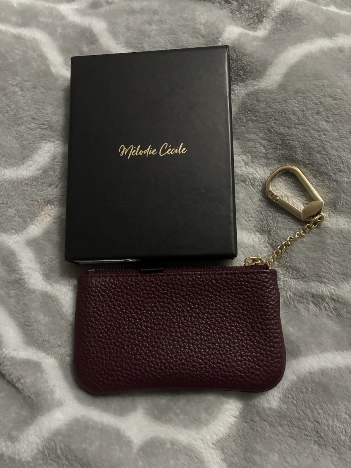 DRESS UP YOUR PURSE Togo Leather Key Cles Pouch Burgundy