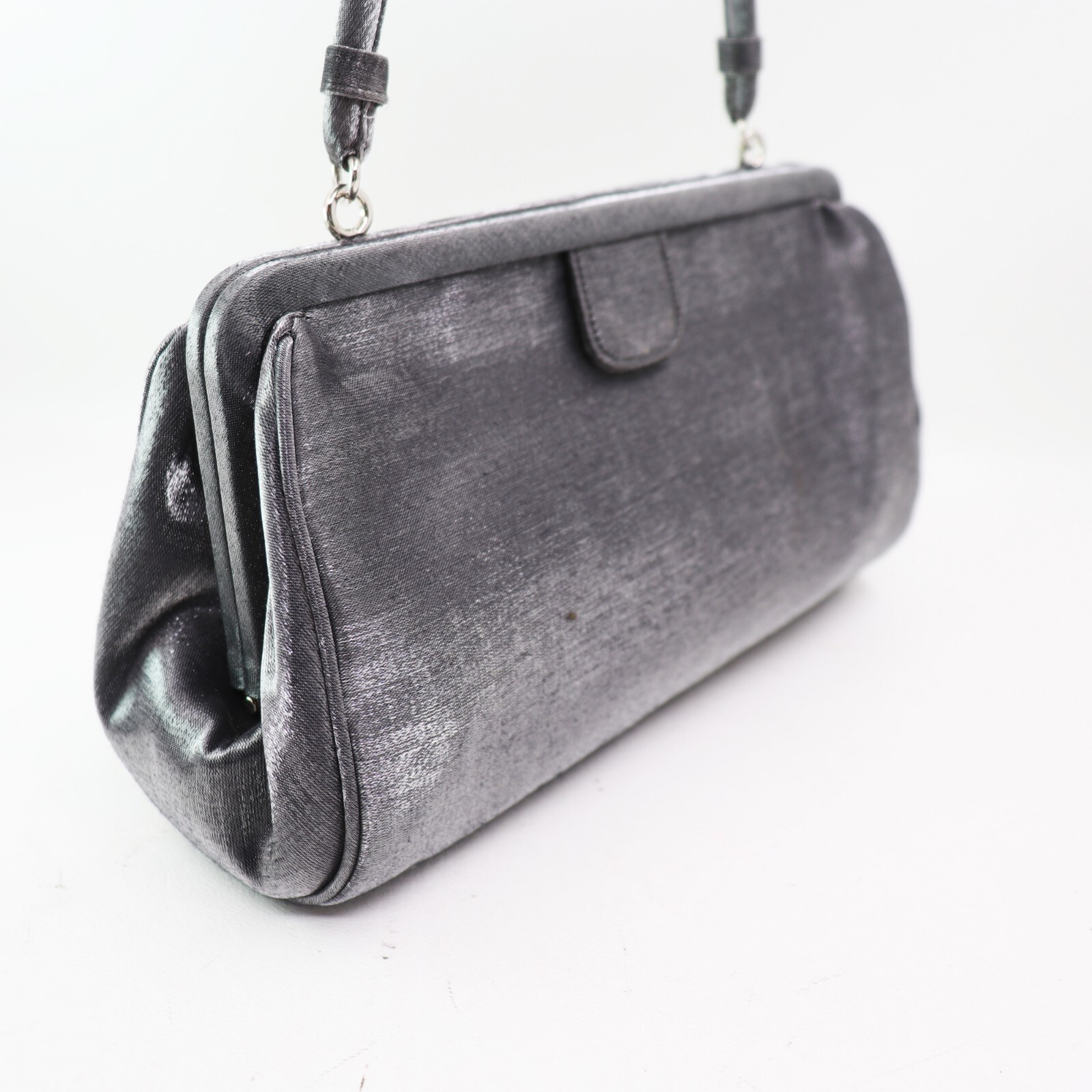 Preston & York Handbag Women Small Gray Satin Lined Purse Shoulder Bag