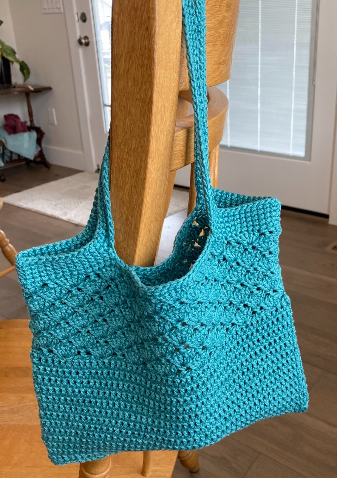 NEW! Handmade Crochet Tote – Jade – 11 in x 9 in
