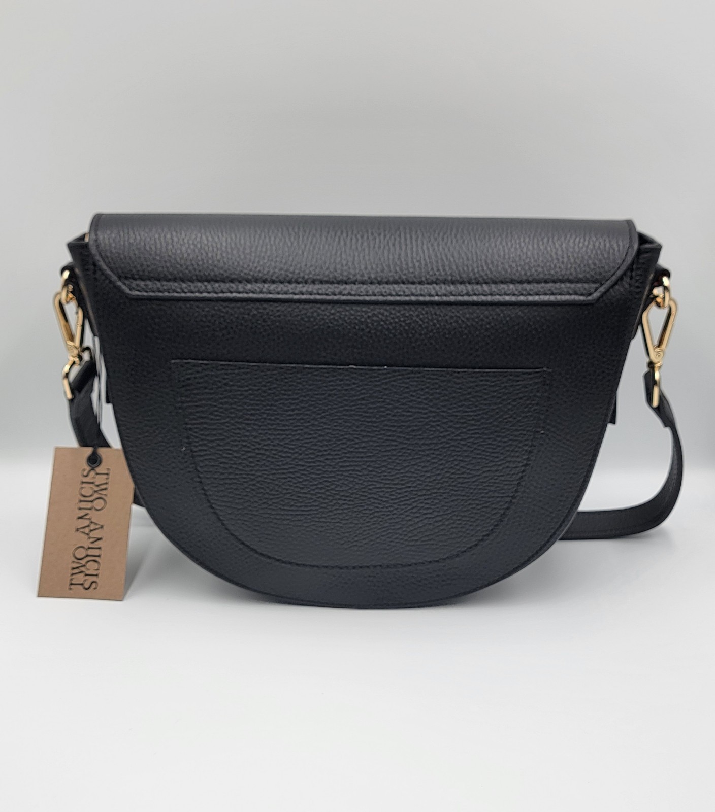 Two Amicis Crescent Bag Crossbody Purse Genuine Leather Made In Italy-NWT