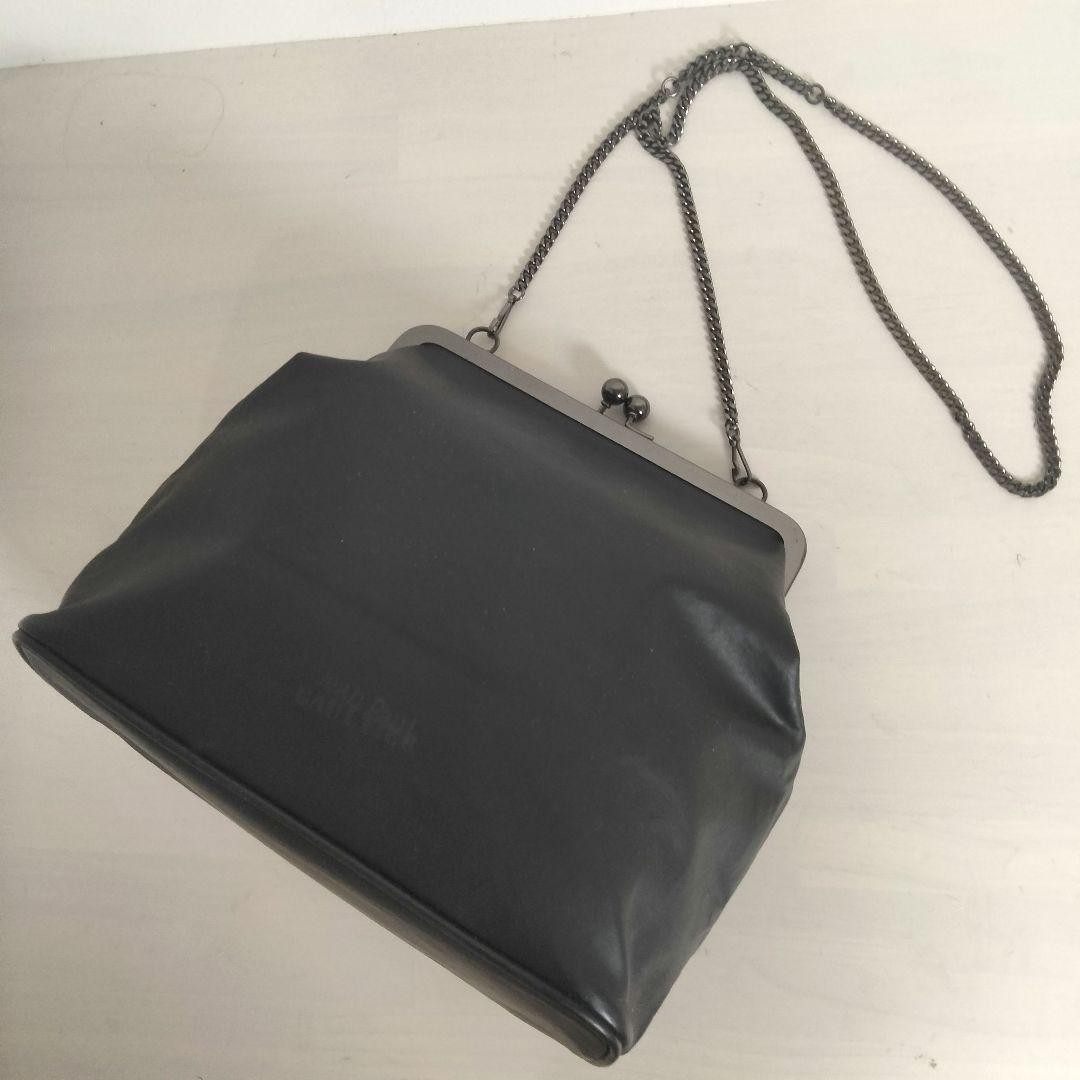 Jean Paul Gaultier Shoulder Bag Kisslock Leather Black Womens Vintage from Japan