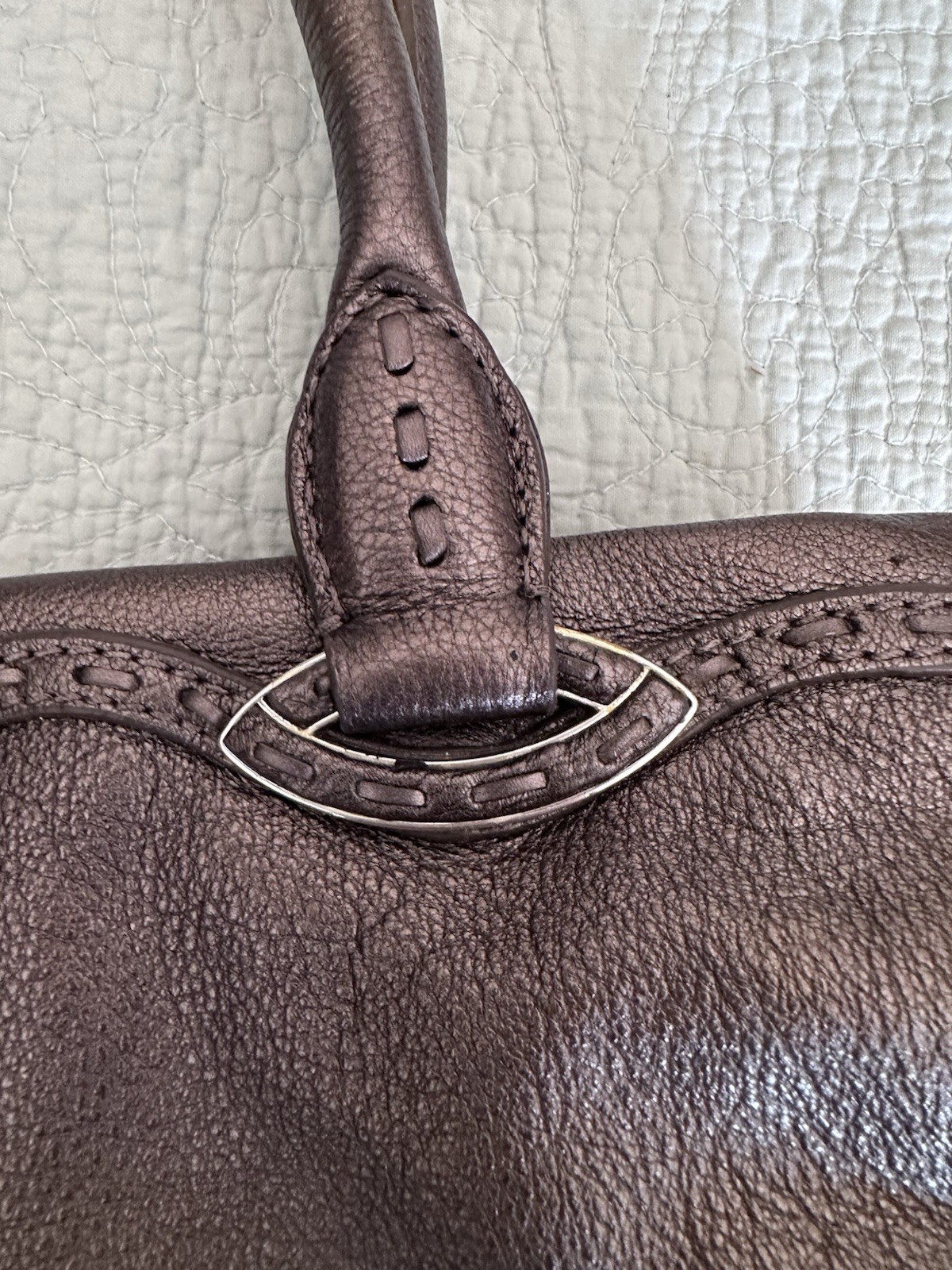 Brighton Nala Pewter Leather Handbag Masterpiece Collection