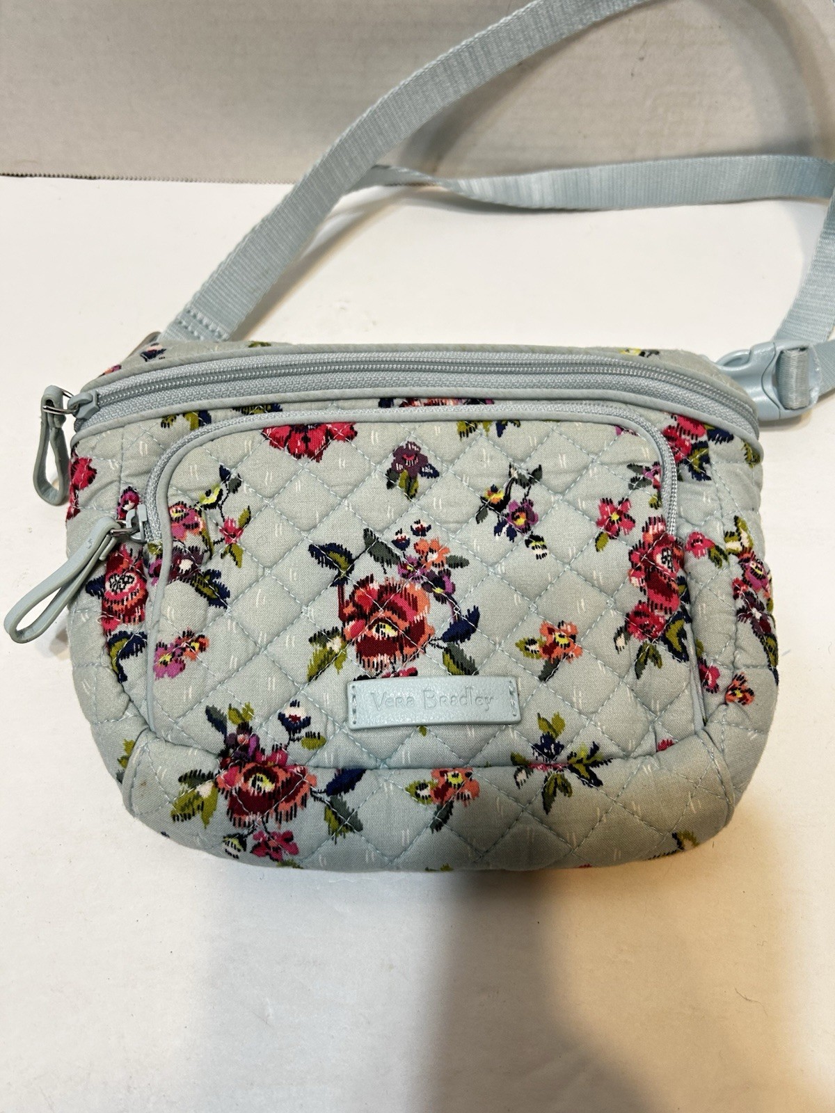 Vera Bradley Iconic RFID Little Crossbody Waste Bag Water Bouquet 9 x 7″