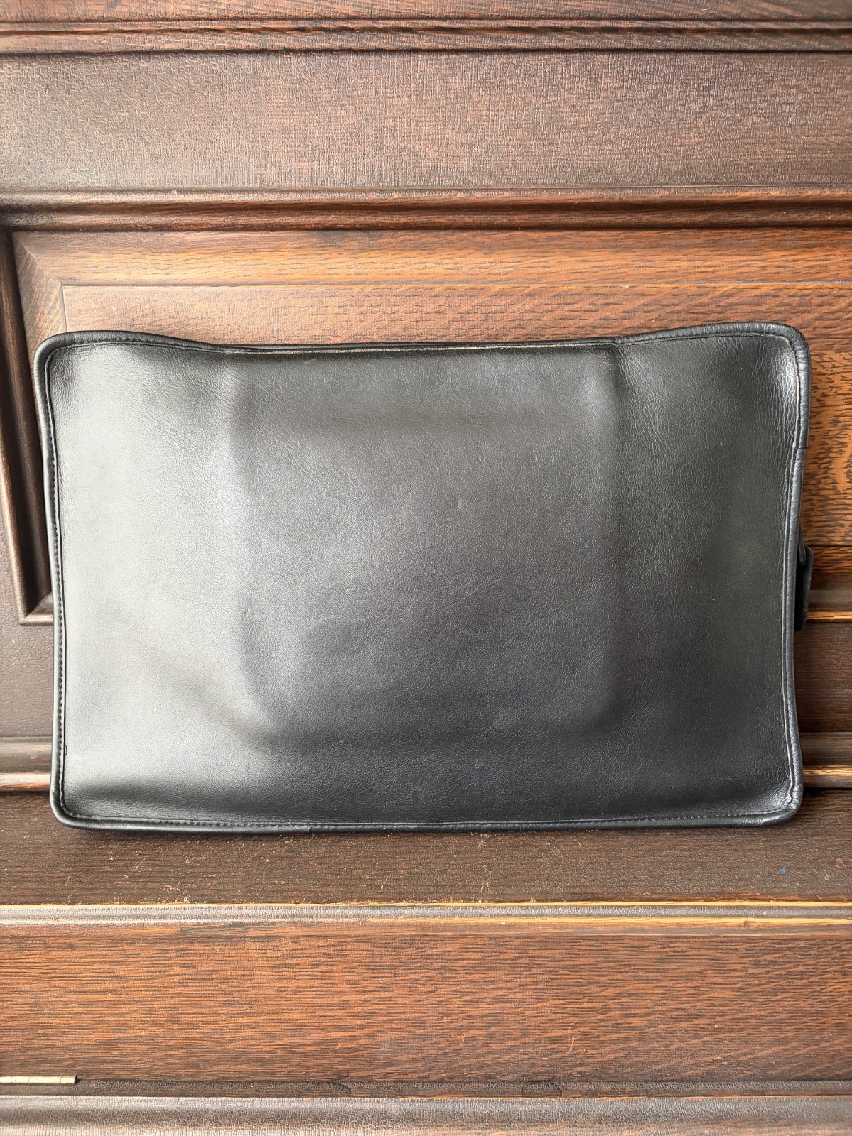 Vintage Coach Portfolio Case | Style 5225 | Black Leather with Brass Hardware